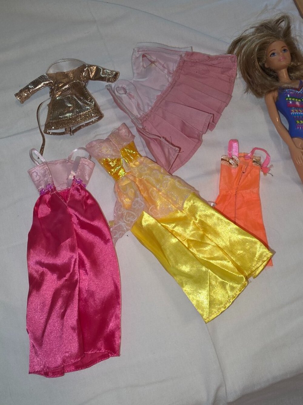 Barbie Doll Clothes Lot Random Clothing Gold Jacket Dress Formal Gowns